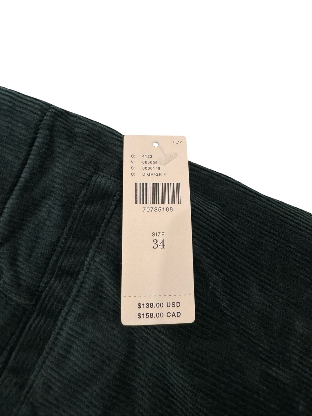 Anthropologie Green Corduroy Wide Leg Pants - Picture 7 of 15